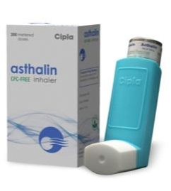 An inhaler and a box of generic Albuterol Inhalation